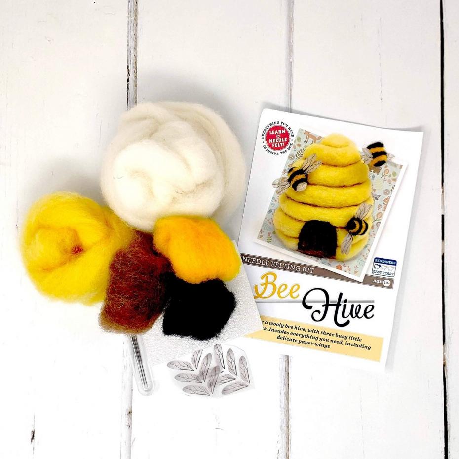 The Crafty Kit Company's Bee Hive Needle Felting Kit - box contents